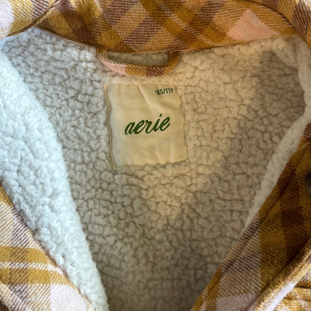 Aerie Flannel Sherpa Lined Jacket View 3